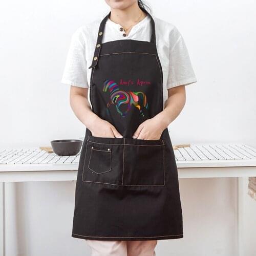 Fashion canvas apron calligraphy painting work cartoon manicure work clothes hair styling milk tea shop staff custom logo