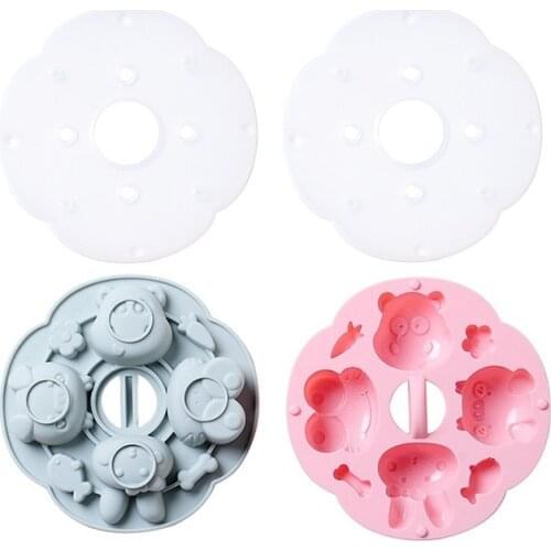 Cartoon Animal Silicone Mold Set Baby Food Supplement Making Candy Chocolate Cake Decoration Tool DIY Kitchen Baking Mold