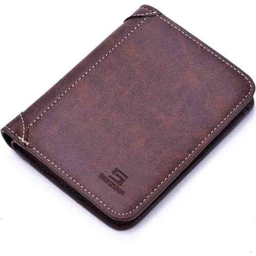 Men Wallets Retro Three Foldlarge-Capacity Card Package Simple Youth Men Soft Leather PU Fashion Multifunction Coin Pocket