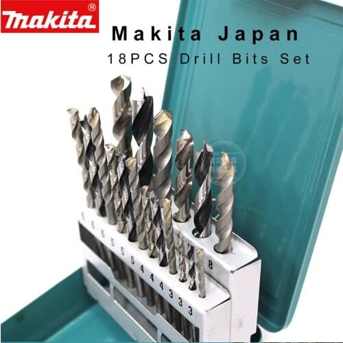 Japan 18PCS Drill Bits Set Impact Drill Part Twist Drill Hand drill Accessories for wood woeking metal stone