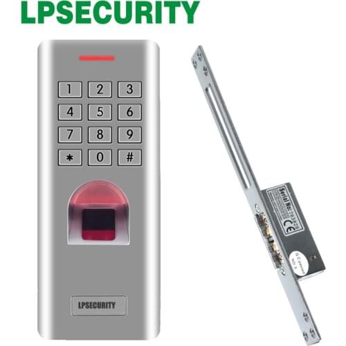 Outdoor Metal fingerprint keypad access control with fail secure NO NC Electric Strike Door Lock For Access Control System