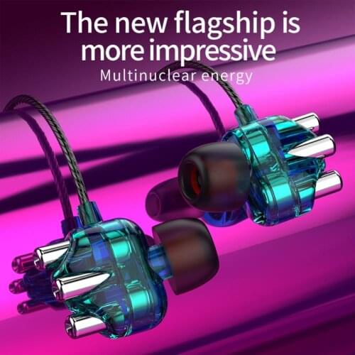 In-ear Triple Moving Coil Irons Heavy Bass HiFi Sound Sport Earphone with HD Mic Type-C/3.5mm Interface for HUAWEI Xiaomi OPPO