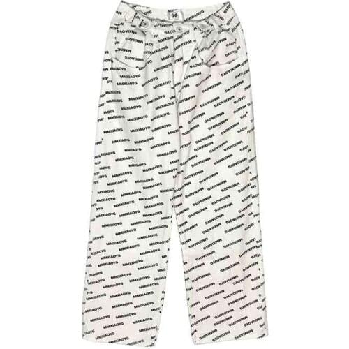 New Washed Jeans Loose Trend Women Trousers Harajuku Style Letter Printing Casual Lazy Draped Wide-Leg Pants Men