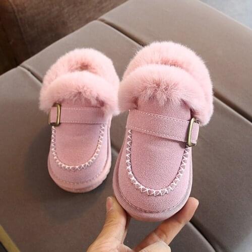 Toddler Girl Fashion Hairy Suede Boots Female Winter Warm 2020 Ankle Boots For Baby Kids Shoe For Children 1 2 3 4 5 6 Years Old
