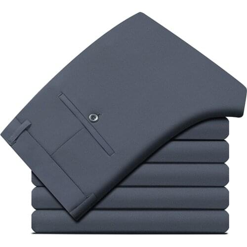 2020 autumn new Mens business casual suit pants Classic Fashion Formal Wear Slim long pants Elasticity Loose Plus size trousers