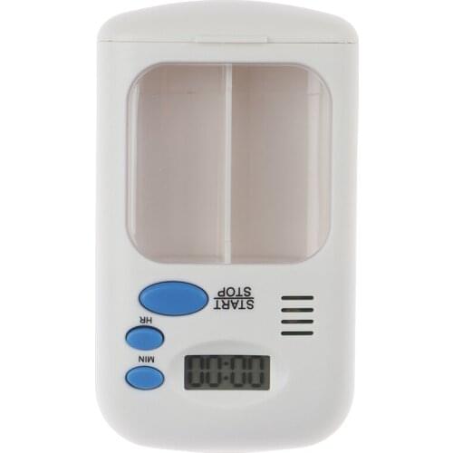Portable Pill Reminder Drug Alarm Timer Electronic Box Organizer LED Display Pill Case