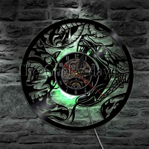 Whimsical Reptile Snake LED Lights Wall Art LED Vinyl Record Wildlife Animal Display Sign USB Wall Lamp