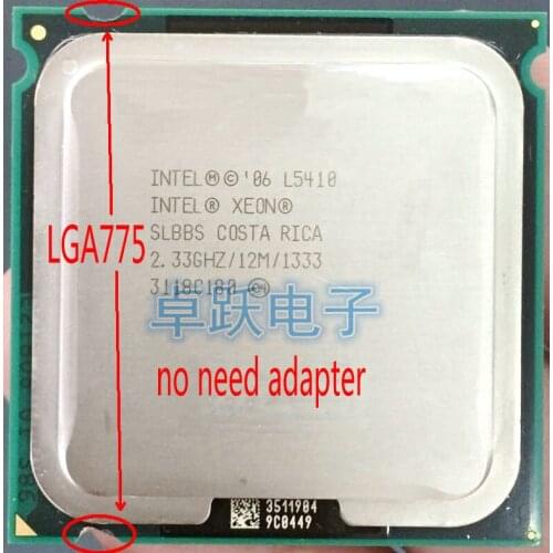 INTEL XEON L5410 2.33GHz/12M/1333Mhz/CPU equal to LGA775 Core 2 Quad Q8200 CPU,works on LGA775 mainboard no need adapter