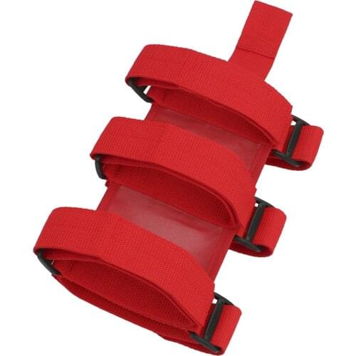 Adjustable Roll Bar Fire Extinguisher Holder Mount Strap for Wrangler YJ LJ TJ JK JKU JL JLU, Red