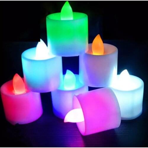 Romantic LED Candle Lamp Light Flameless Simulation Tea Light Valentine Day Wedding Candle Birthday Party Christmas Decorations