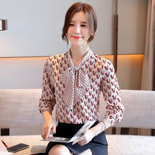 Long sleeve snow Womens spun shirt French elegant fashion printed blouse, fresh and fluttering, loose and thin shirt trend