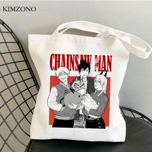 Chainsaw Man shopping bag recycle bag shopper jute bag grocery reusable cotton bag reusable tote cabas