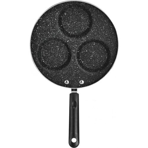 Wok 3 Round Holes Non Stick Coating Eggs Frying Pan Home Kitchen Cookware Breakfast Cooking Tool Kitchen Appliance