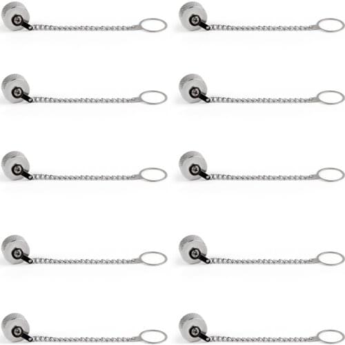 Areyourshop 10Pcs Dust Cap Protection Cover With Chain For N Female or UHF SO239 RF Connector