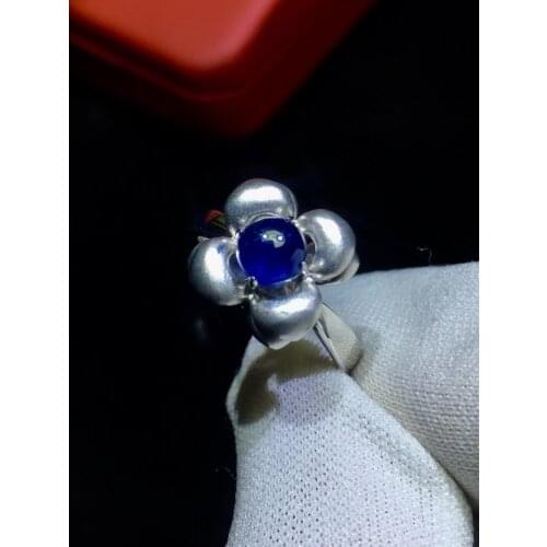 Fine Jewelry Sapphire Ring Natural 1.05ct Unheat Royal Blue Sapphire Gemstone Pure 18 K Gold Jewelry For Women Diamonds Rings