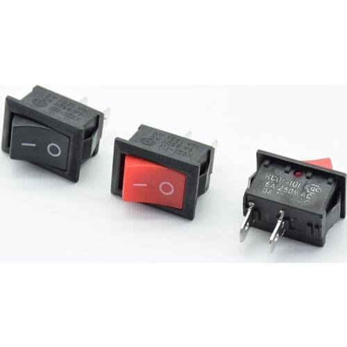 10pcs/lot 21*15 mm 2PIN Kcd1 Boat Rocker Switch SPST Snap-in ON/OFF Position Snap 6A 250V 10A125V High Quality Copper Feet