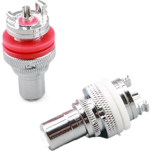 Pure Copper Rhodium Plating RCA Female Socket Connector Chassis Panel Mount Adapter Audio Plug