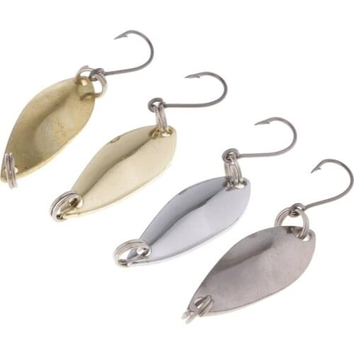 4pcs Metal Fishing Lures Spoon Baits With Hook 3cm Artificial Lures