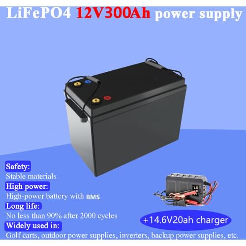 Land Voyager 12V 200Ah 280Ah 300Ah LiFePO4 battery pack with 150A BMS 12.8v battery for E-scooter RV Solar Energy storage system