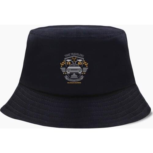 Back To The Future 1985 Time Travelers Bucket Hat Panama Men Cap Women Bob Fishing Hats Cotton Outdoor Sunscreen Fisherman Caps