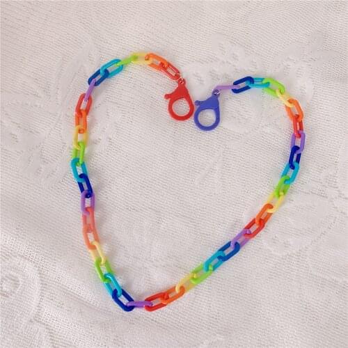 New Cute Colorful Acrylic Chain Anti-lost Face Cover Lanyard Mask Chain for Women Neck Chain Glasses Strap Necklace Strap Holder