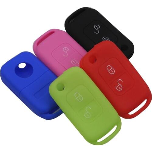 Kutery 10pcs/lot 2 Buttons Key Case Silicone Protect Shell For Mercedes Benz SLK E113 A C E S W168 W202 W203 Car-Styling