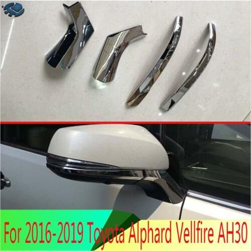 For 2016-2019 Toyota Alphard Vellfire AH30 Car Accessories ABS Chrome Door Side Mirror Cover Trim