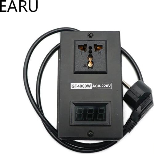 EU Plug AC 0-220V 4000W SCR Electronic Power Voltage Regulator Temperature Fan Motor Speed Controller Dimming Dimmer Thermostat