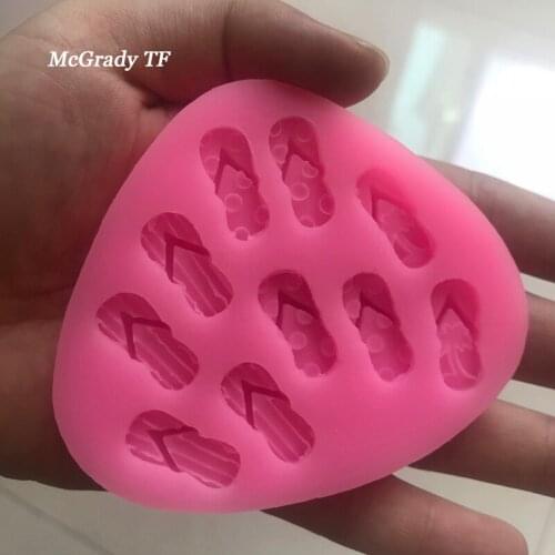 Facemile Slippers Beach Shoe Silicone Cake Mold Fondant Baking Mold Slippers Silicone Pastry Tools Fondant Cake Decorating Tools