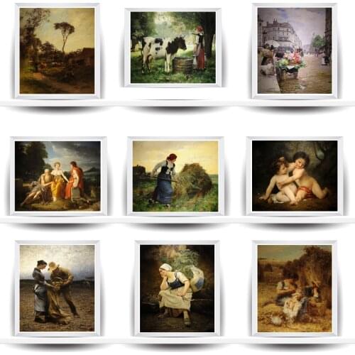 Western Middle Ages Oil Painting Women Poster Canvas Print Painting Wall Art Living Room Home Decoration
