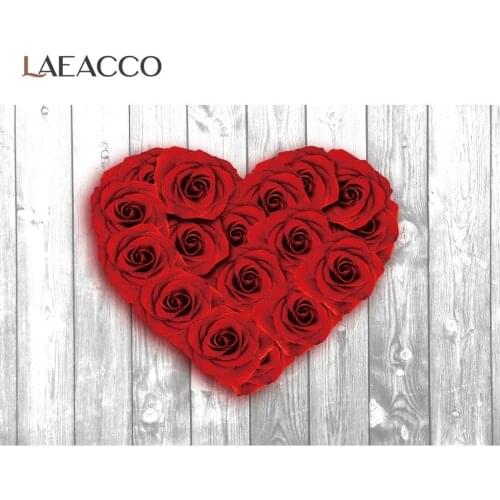 Laeacco Red Rose Flowers White Planks Board Party Decor Child Love Portrait Photographic Backdrop Photo Background Photo Studio