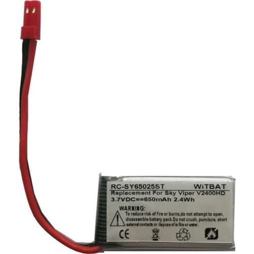New 3.7V 650mAh Li-Polymer Battery for Sky Viper V2400HD S1700 Drone battery Rechargeable Accumulator pack Replacement P190415