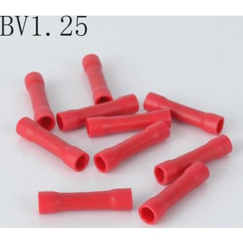 BV1.25 Full Insulating Wire Connector wire connector Butt Connectors Crimp Electrical Wire Splice Terminal 100PCS /Pack