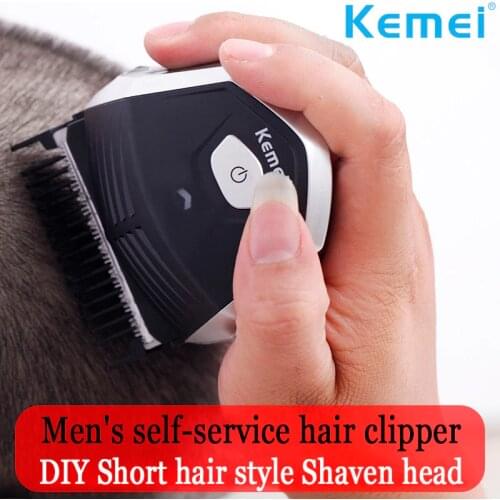 Kemei Hair Clipper 0mm Baldheaded Men DIY Hair Cutter Portable Hair Beard Trimmer Cordless Shortcut Pro Self-Haircut Machine