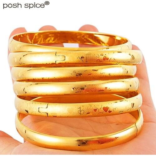 Bangles LOVE African Hearts Copper Bangles for Women African Gold Bangles Bracelet Statement Jewerly
