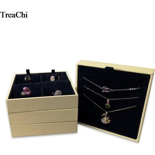 Fashion Jewelry Display Tray Black Velvet Earring Necklace Case Portable Pendant Storage Display Accessorie Bijoux Box 6 Style