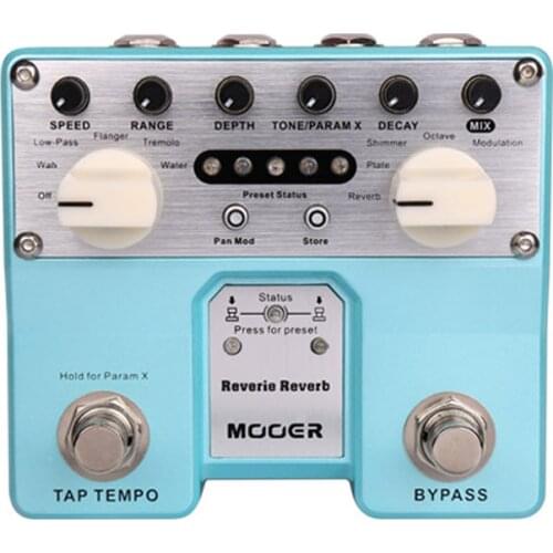 MOOER Reverie Reverb Guitar Effect Pedal 5 Reverberation Modes 5 Enhancing Effects with Two Footswitch TAP TEMPO Function