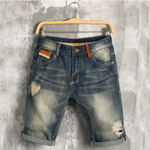 2019 New Fashion Mens Ripped Short Jeans Brand Clothing Cotton Shorts Breathable Denim Shorts Male Homme Masculino