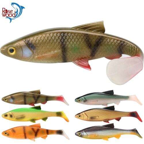RoseWood northern pike lures freshwater 85g/20cm swimbait Soft Fishing Lure 3D River Roach For Fishing Gears Silicone Artificial