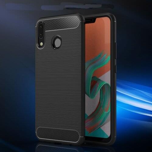 Carbon Fiber Soft TPU Phone Case For Asus Zenfone 5 2018 ZE620KL ZE620 KL ZE 620KL X00QD Super Carbon Fiber Texture Brushed