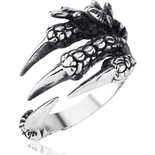 Punk Men Rings Alloy Dragon Claws Open Finger Matching Rings Party Halloween Jewelry For Men Accessories