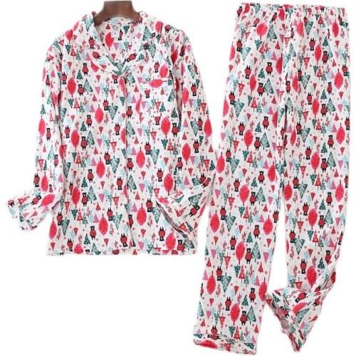 Pajamas for women Long sleeve cotton wool Christmas pyjamas ladies sleep Pajama set