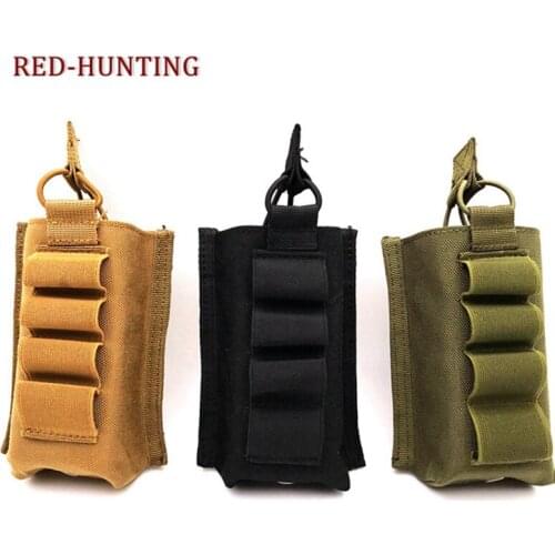 Single Magazine Pouch Tactical Hunting 4 Rounds Ammo Shell Holder Carrier Shooters Sleeve Mag Pouch