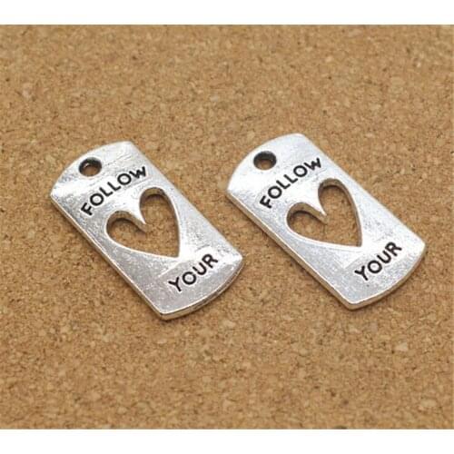 20x10mm 10pcs/lot Antique Silver Plated Hollow Heart Charms Pendant Handmade Jewelry Accessories For DIY Bracelet Necklace