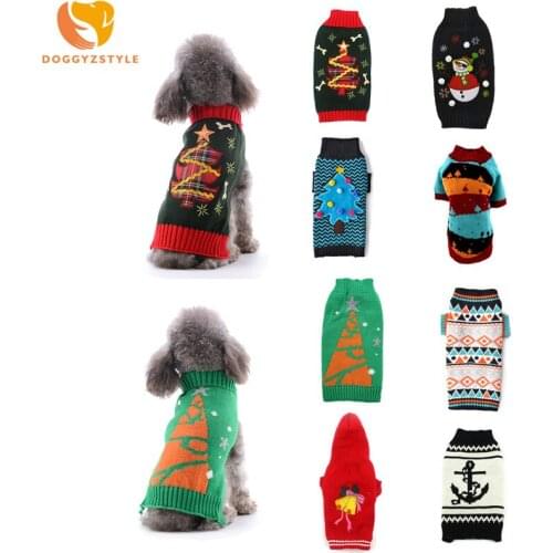 DOGGYZSTYLE Christmas Pets Dog Clothes Red Sweater Jumper Coat For Small Puppy Dogs Chihuahua XS S M