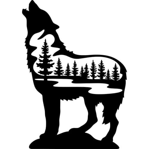 RuleMylife Howling Wolf Fashion Creative Vinyl Sticker Handsome Animal Car Stickers Decoration