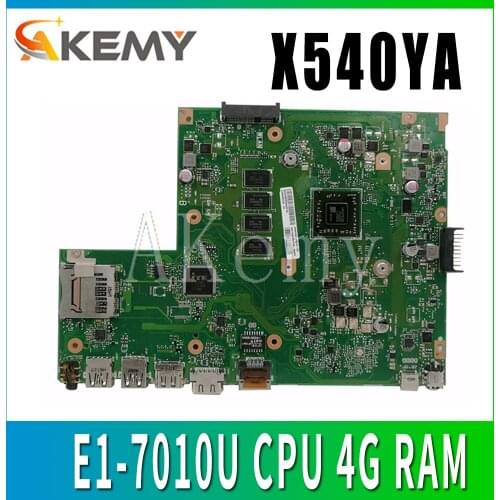 Akemy for ASUS GM X540YA Laotop Mainboard X540Y X540YA D540Y R540Y Motherboard W/ E1-7010U CPU 4G RAM