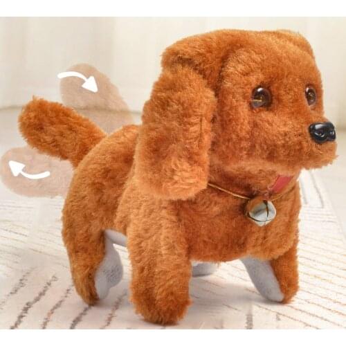 Lucky electronic walking dog Go forward and backward Woof Woof sound Plush toys