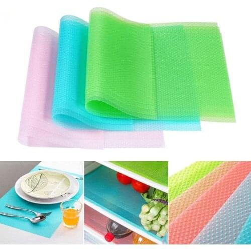 4PCS Stylish Refrigerator Mat Can Be Reused Waterproof Pad Can Be Cut Washed Cabinet Mat Vegetable Fruit Foam Pad