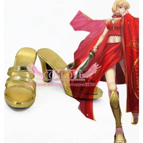 Fate EXTRA Nero Claudius Caesar Augustus Germanicu Gold Slippers Cosplay Shoes Boots CosplayLove For Halloween Christmas Party